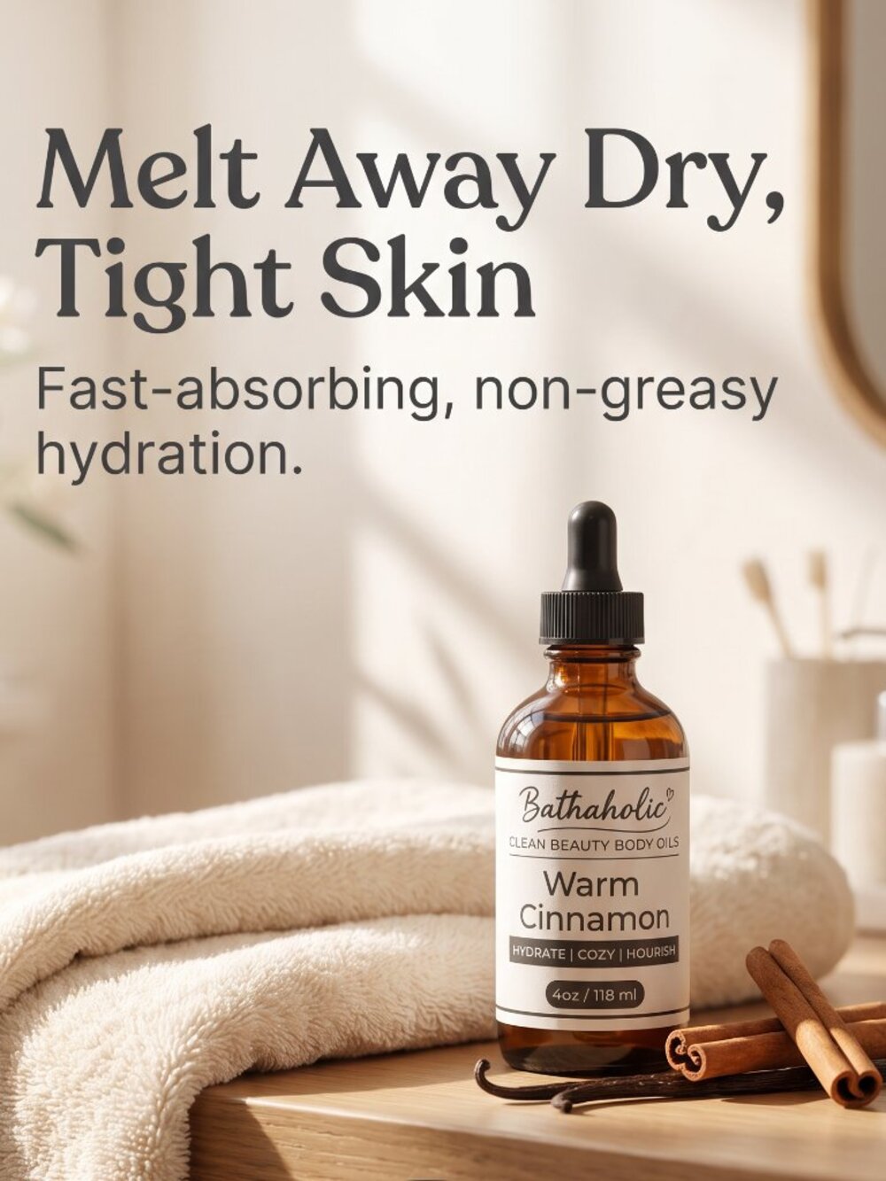 Warm Cinnamon Body Oil – Clean Beauty, Cozy Luxury